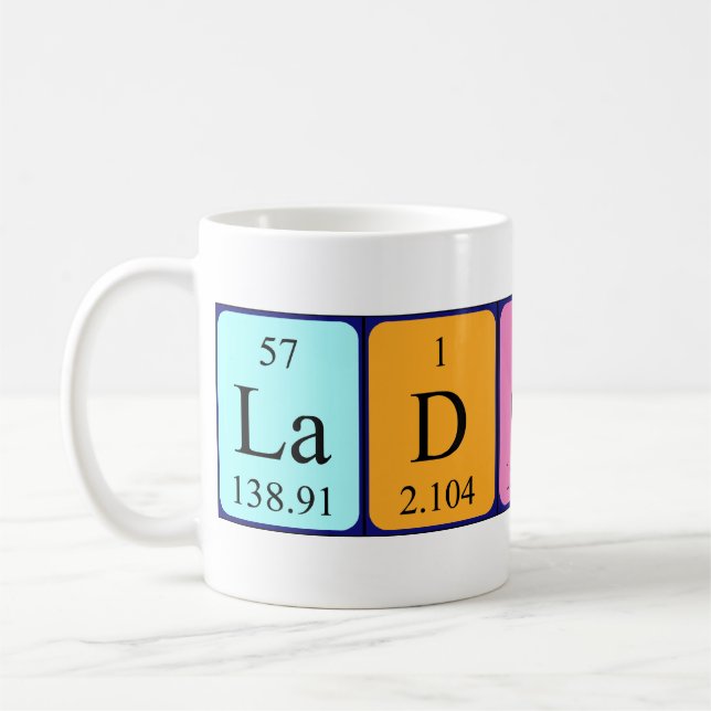 Ladonna periodic table name mug (Left)