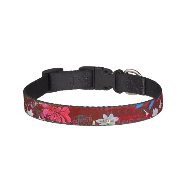 Ladrie's garden in red pet collar (Front)