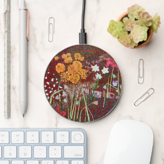 Ladrie's Garden in red Wireless Charger