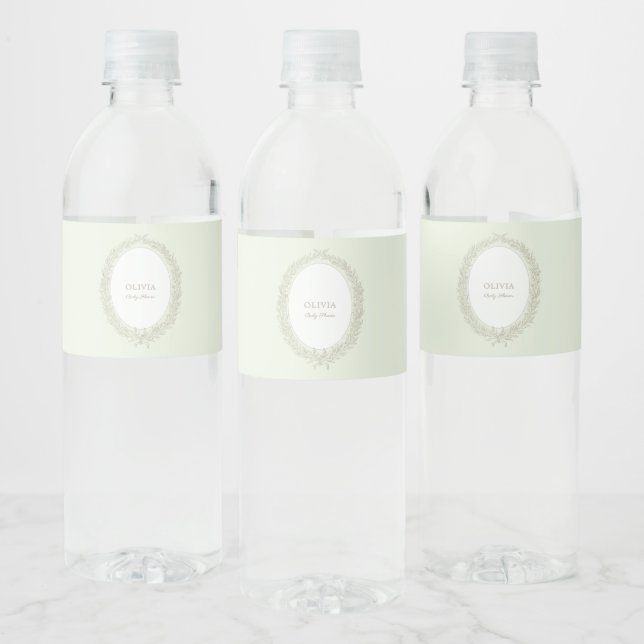  Laduree French Caffe  Patisserie Green Stripe Water Bottle Label (Bottles)