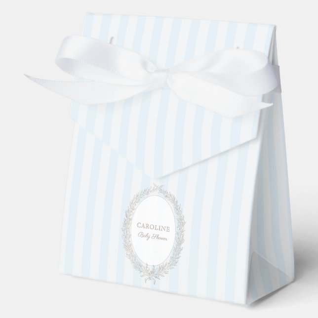 Laduree French Patisserie Boulangerie Blue Stripe  Favor Boxes (Front)