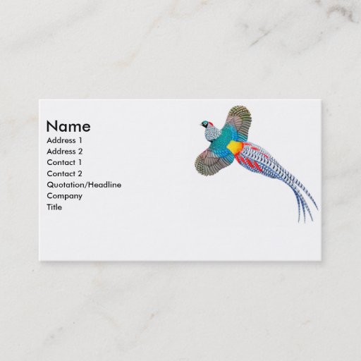 Customizable Lady Amherst Pheasant Business Card