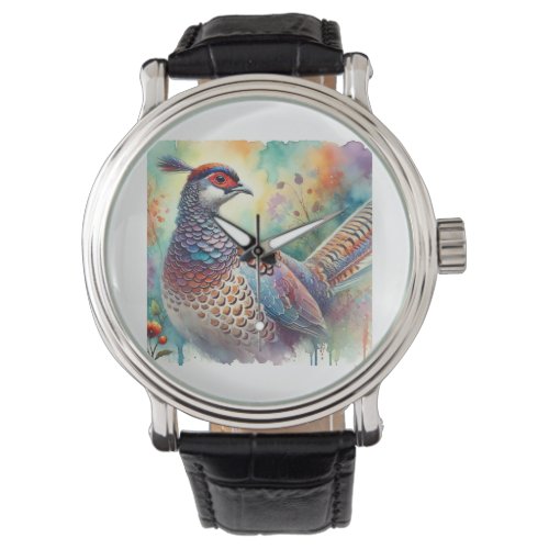 Lady Amhersts Pheasant 260624AREF111 _ Watercolor Watch
