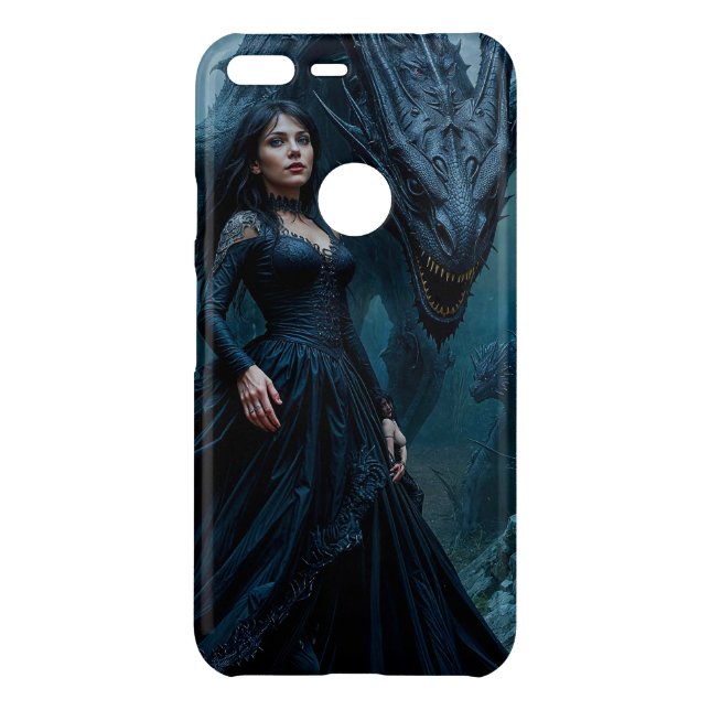 Lady and Black Dragon Uncommon Google Pixel XL Case (Back)