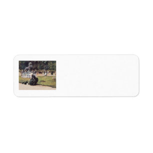 Lady and Border Collie in Park Label