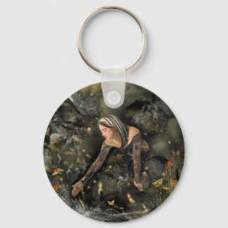 Lady and  Butterflies! Keychain