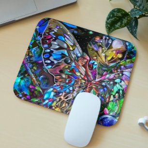 Lady and Butterfly Mouse Pad