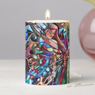 Lady and Butterfly Pillar Candle