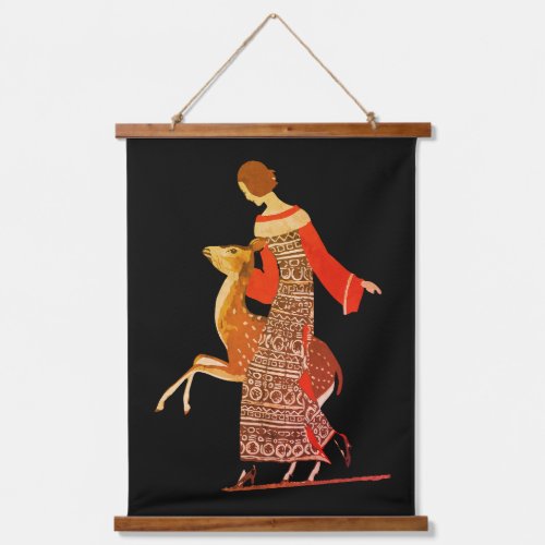 Lady and Doe Custom 26x36 Vertical One Panel Hanging Tapestry