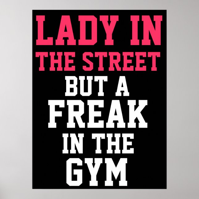 Lady and Freak Workout Motivational Poster (Front)