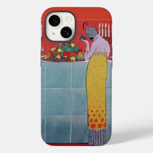 LADY AND FRUITS TABLE SET ART DECO BEAUTY FASHION Case_Mate iPhone 14 CASE
