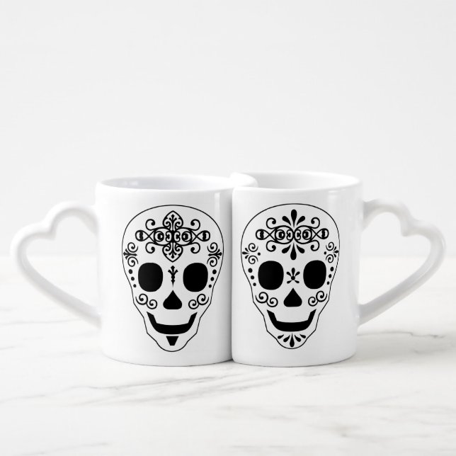 Lady and Gent Sugar Skull by Leslie Peppers Coffee Mug Set (Front Nesting)