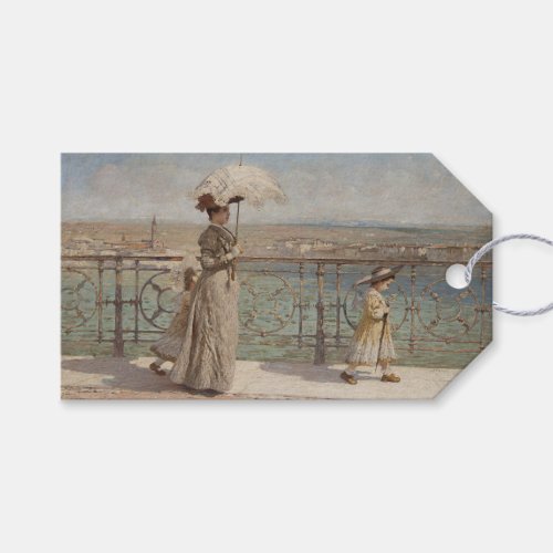 Lady and Girls Walking on a Bridge in Italy Gift Tags