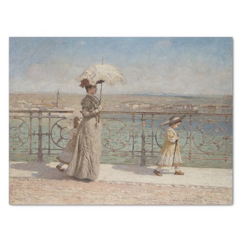 Lady and Girls Walking on a Bridge in Verona Tissue Paper