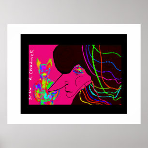 Lady and Her Furry Magical Rainbow Doll Poster