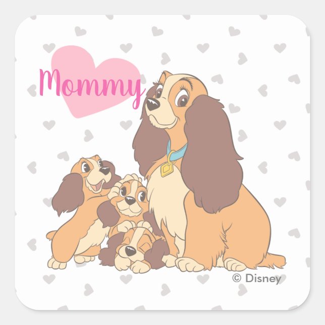 Lady and her Pups Square Sticker (Front)