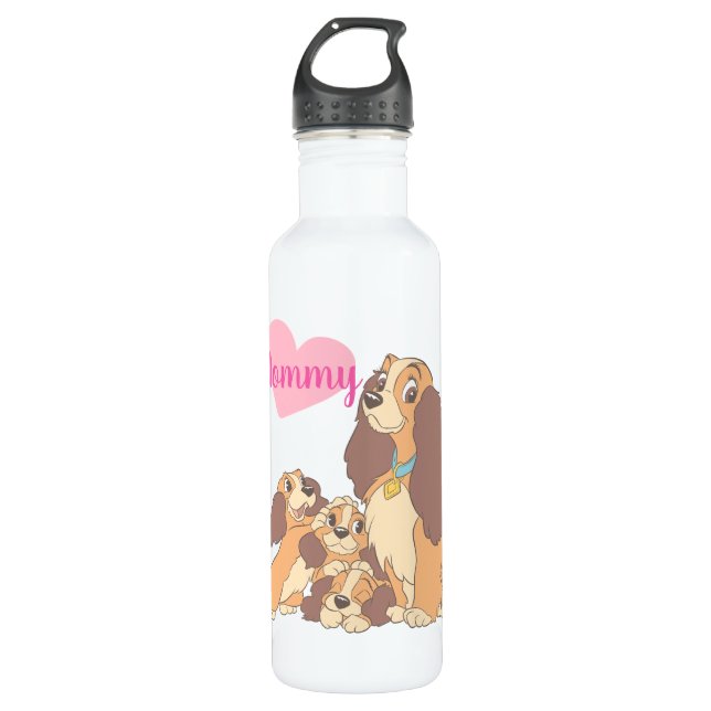 Lady and her Pups Stainless Steel Water Bottle (Front)
