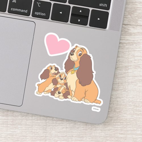 Lady and her Pups Sticker
