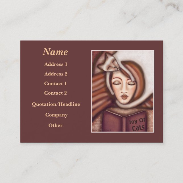 Lady And Her Siamese Cat Business Card (Front)