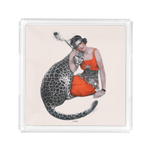 Lady and Leopard Acrylic Tray