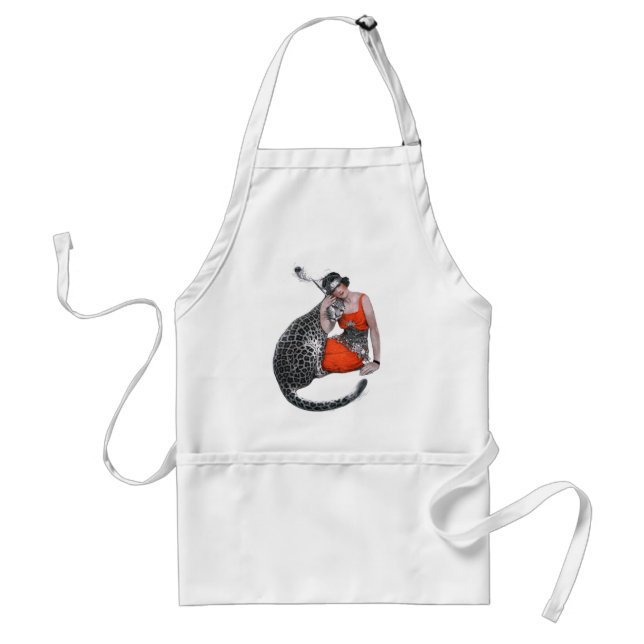 Lady and Leopard Adult Apron (Front)