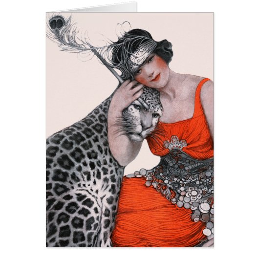 Lady and Leopard Cards (Front)