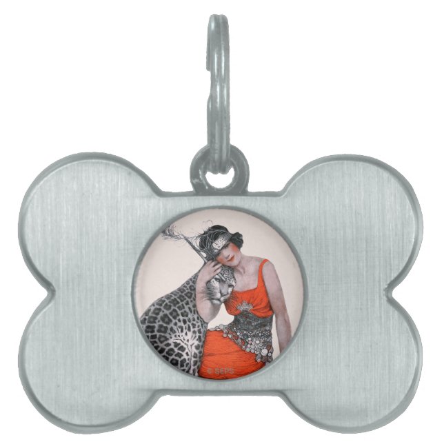 Lady and Leopard Pet ID Tag (Front)