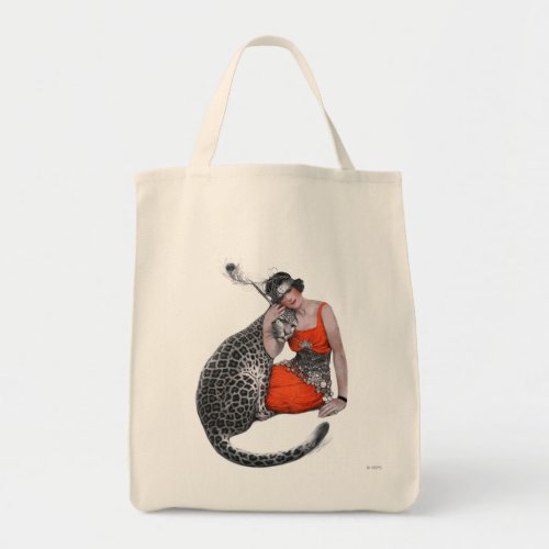 Lady and Leopard Tote Bag