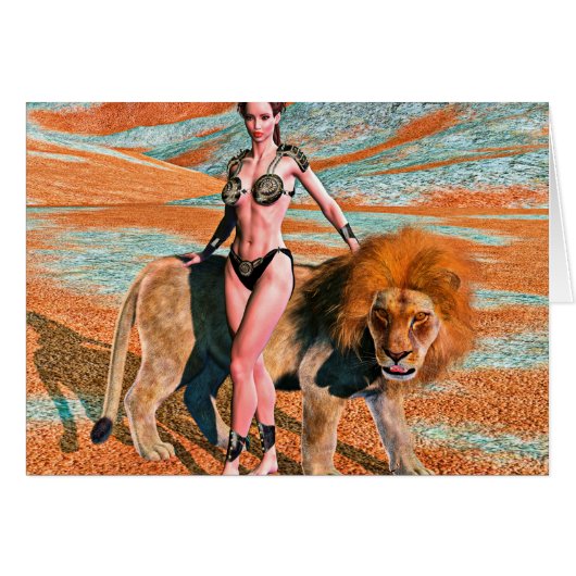 Lady and Lion Cards (Front Horizontal)