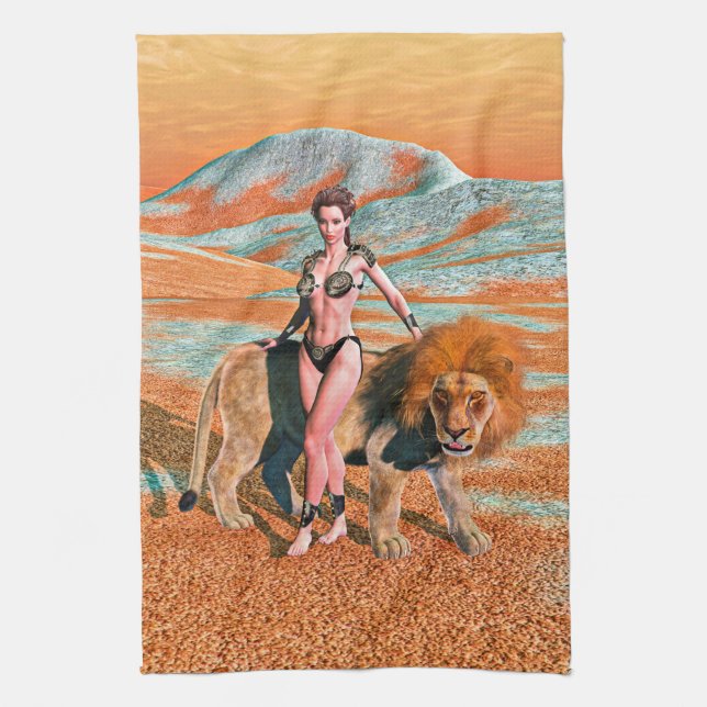 Lady and Lion Towel (Vertical)