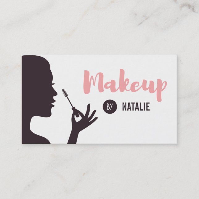 Lady and Mascara Makeup Artist Business Cards (Front)