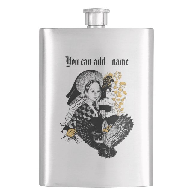 Lady and Night Owl Flask (Front)