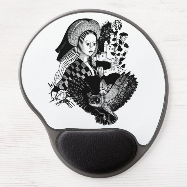 Lady and Night Owl Gel Mouse Pad (Front)