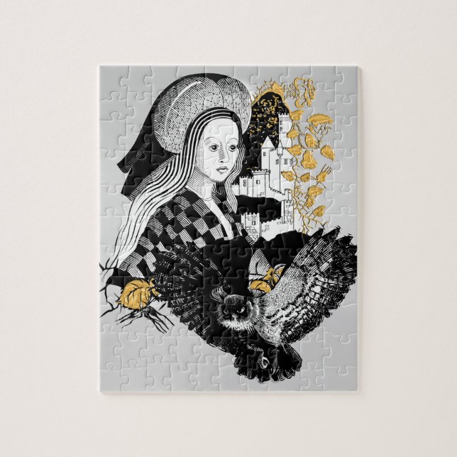 Lady and Night Owl Jigsaw Puzzle (Vertical)