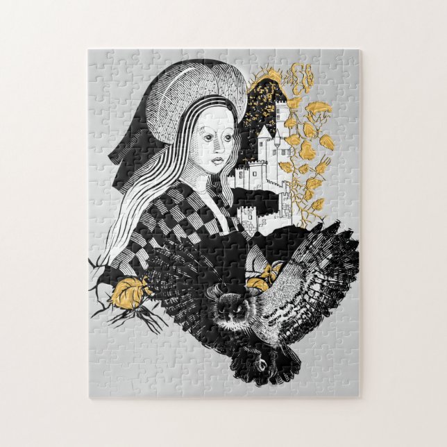 Lady and Night Owl Jigsaw Puzzle (Vertical)