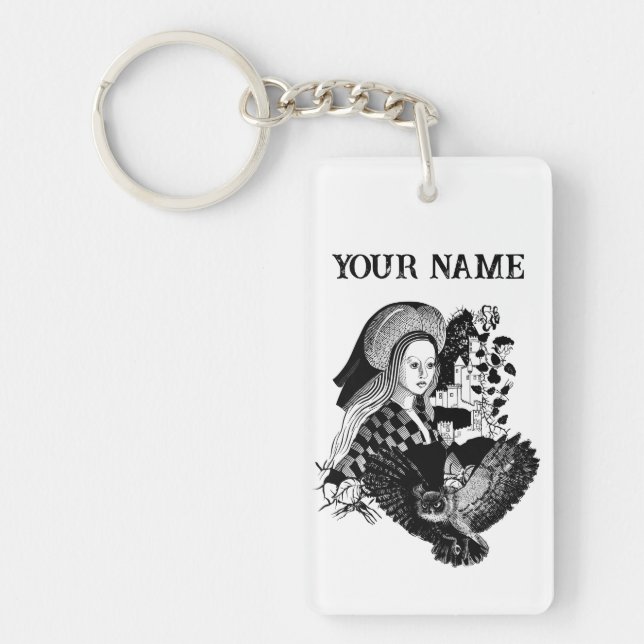 Lady and Night Owl Keychain (Front)