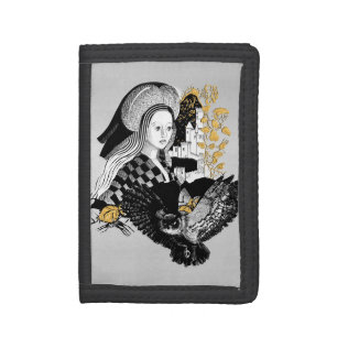 Lady and Night Owl Trifold Wallet