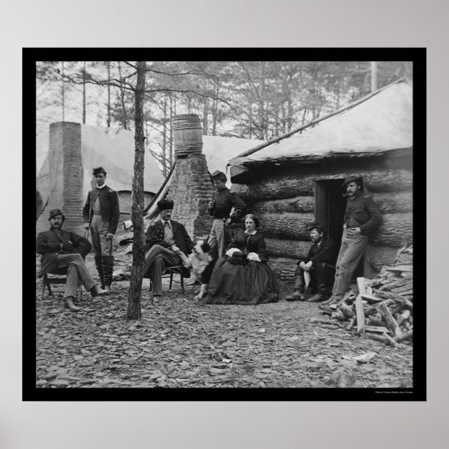 Lady and Officers at Brandy Station, VA 1864 Poster (Front)