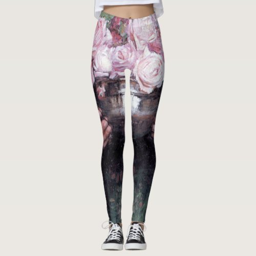 Lady and Roses John William Waterhouse Leggings