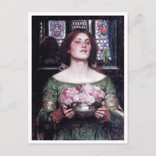 Lady and Roses John William Waterhouse Postcard
