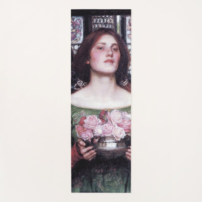 Lady and Roses, John William Waterhouse Yoga Mat (Front)