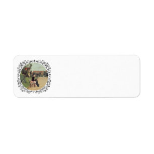 Lady and Scottie in the Park Label