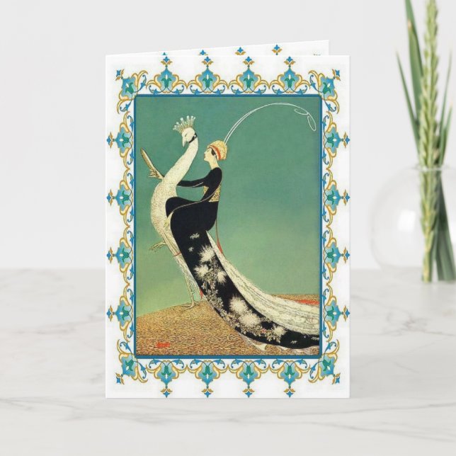 Lady and the Bird Greeting Card (Front)