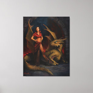 Lady and the Dragon Canvas Print