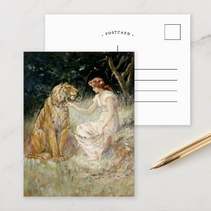 Lady and the Tiger Frederick Stuart Church Postcard
