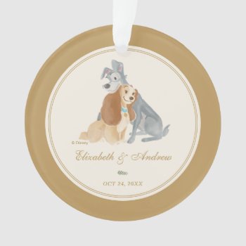Lady And The Tramp | Bride And Groom Wedding Date Ornament by OtherDisneyBrands at Zazzle