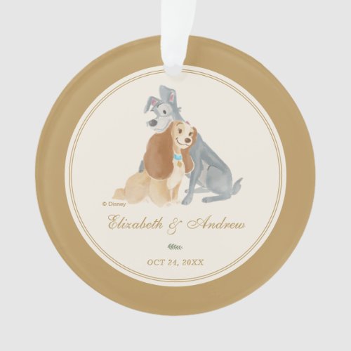 Lady and the Tramp  Bride and Groom Wedding Date Ornament