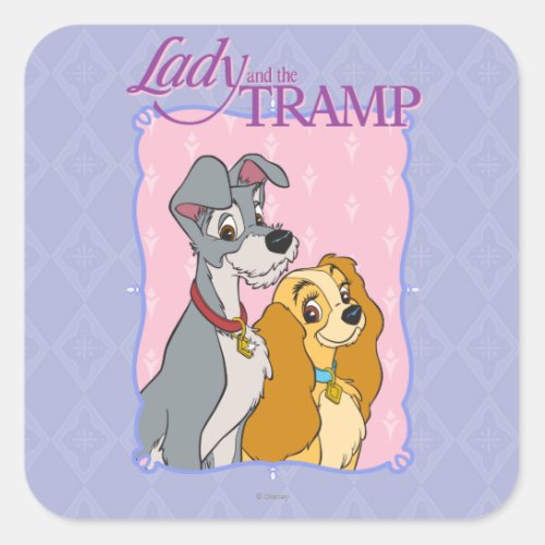 Lady and the Tramp _ Frame Square Sticker