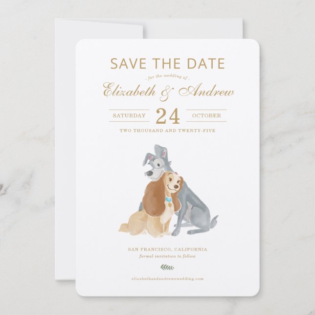 Lady and the Tramp Save the Date (Front)