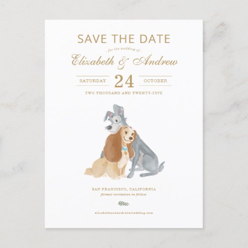 Lady and the Tramp Save the Date Postcard
